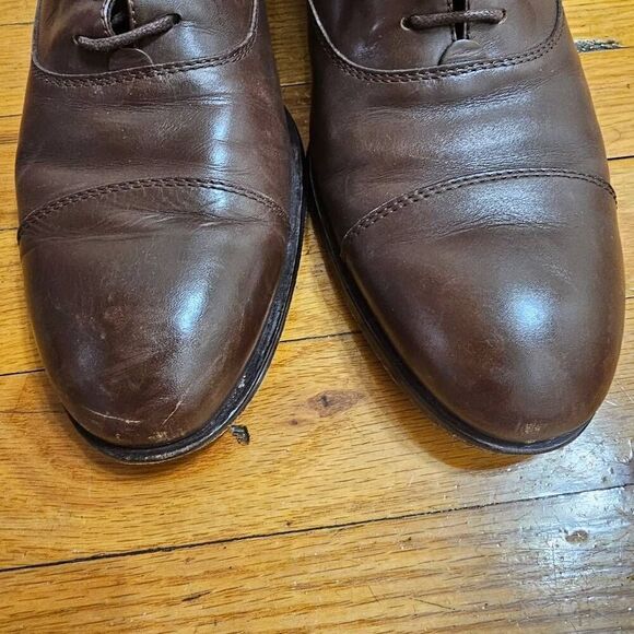 TOD'S Men's Brown Leather Lace Up Oxford Cap Toe Shoes Size 9 - Picture 6 of 10